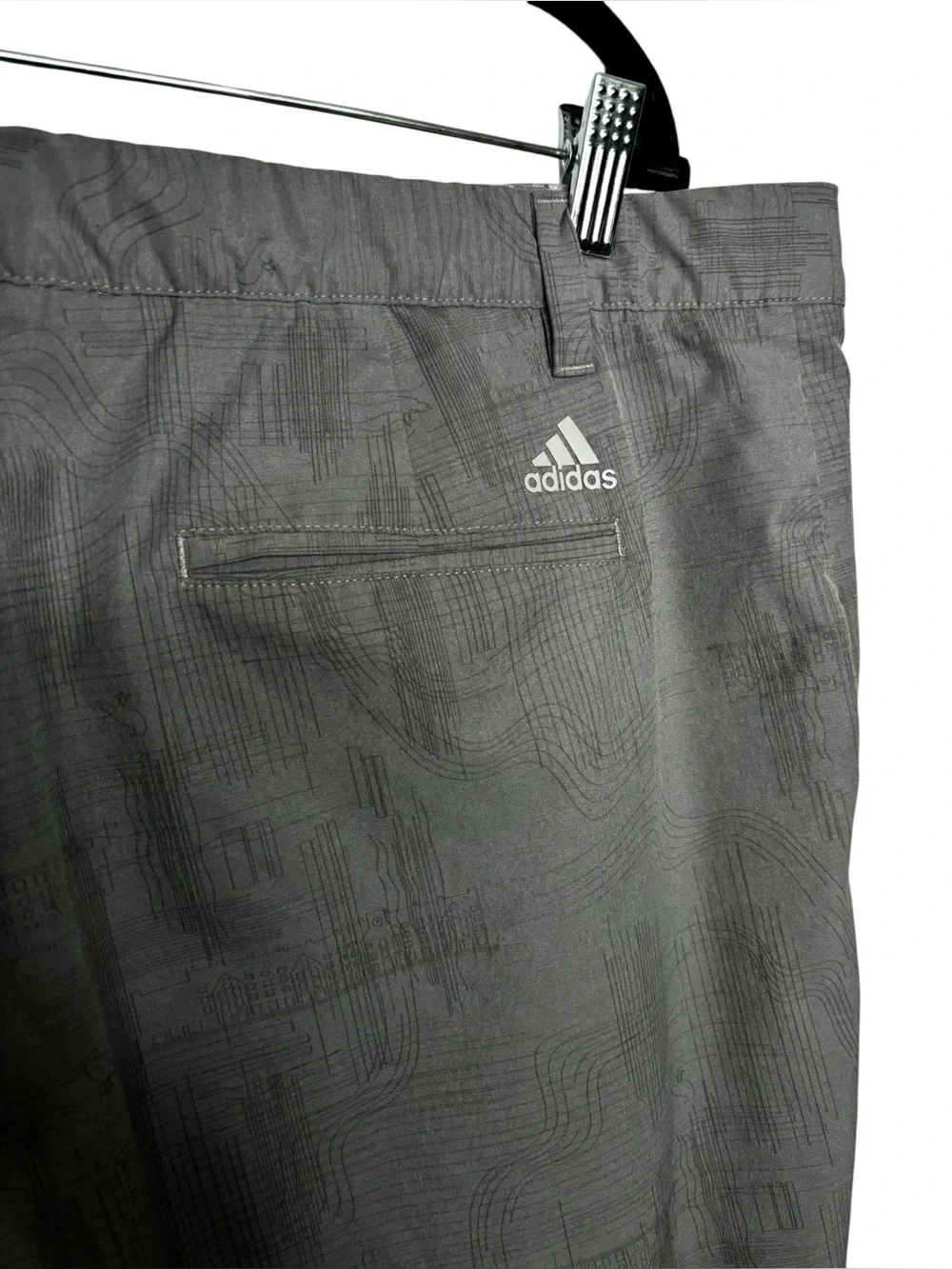 Adidas Men's Golf Shorts Performance Flat Front Pockets Zip 939011 Size 42 Gray